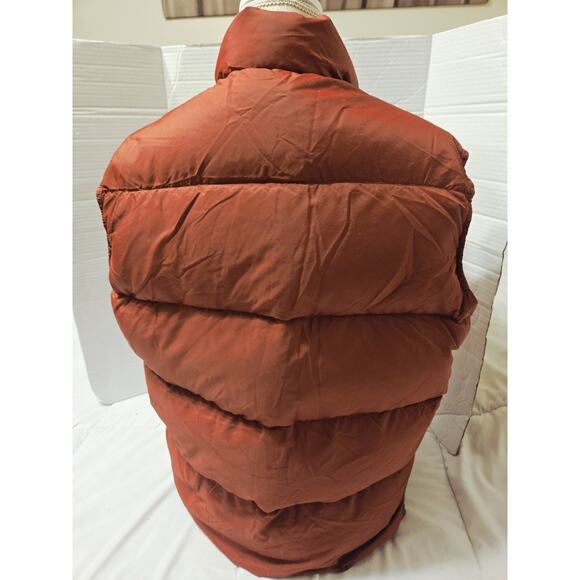 Vintage Eddie Bauer Maroon Orange Premium Goose Down Puffer Vest Sz L Snaps - Picture 6 of 12